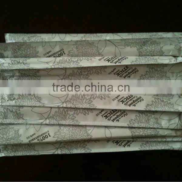 Natural Bamboo Chopsticks Wrapped by Paper for Tableware