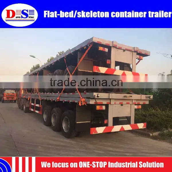 2 20ft/40ft Flat-bed or Skeleton Tri-axle Container Semi Trailer photo-4