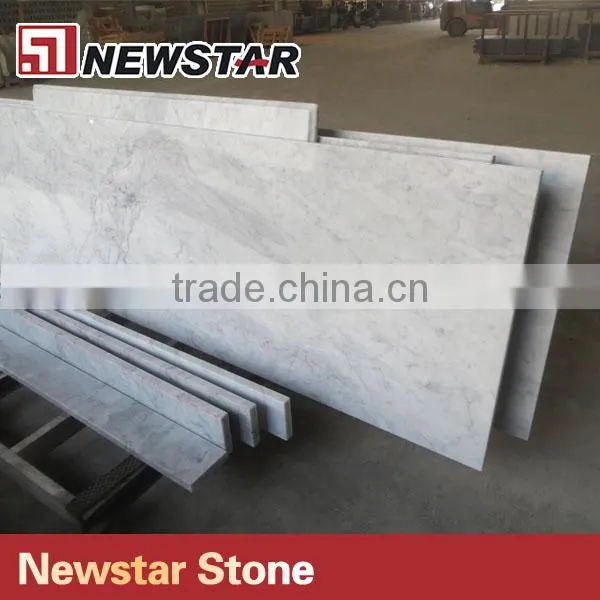 Marble Carrara Tiles Cut Into Marble Countertop photo-4