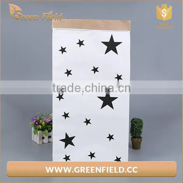 Green Field Kraft Paper Storage Bag Kids Toy Keeper Bag Storage Bag photo-3
