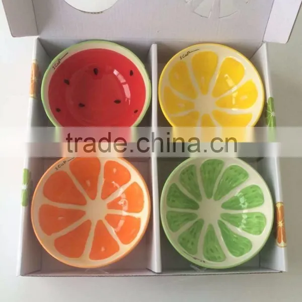 Stocked Fashion Ceramic Soup Bowl With Fruit Painting,fruit Shaped Bowl,ceramic Soup Bowl Set photo-2