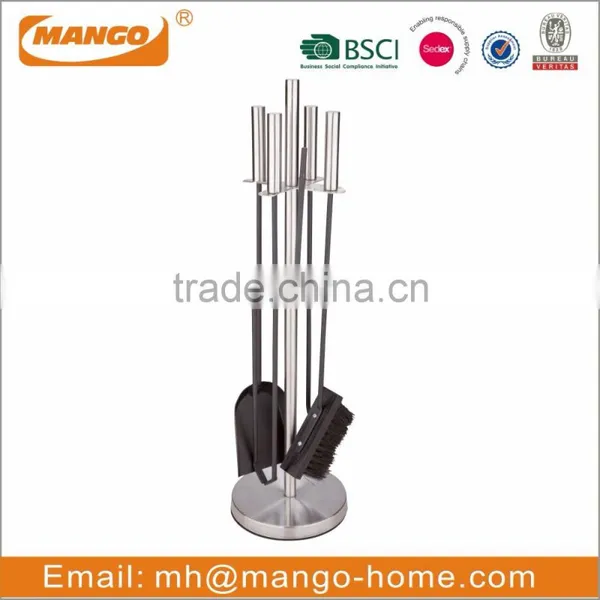 5 Piece Black Metal Fireplace Tool Set photo-5