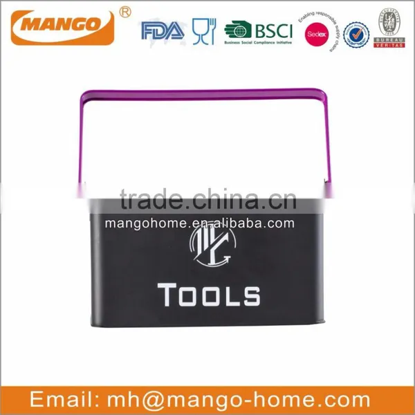 Black Powder Coating Housekeeper Cleaning Metal Storage Box photo-3