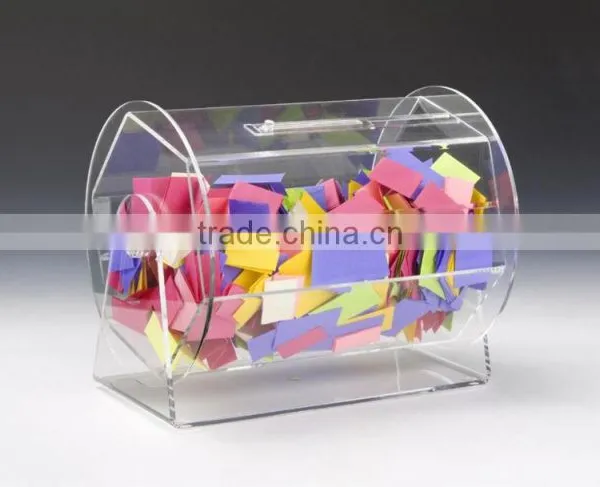 Acrylic Raffle Drum With Locking Door, Countertop - Clear photo-5