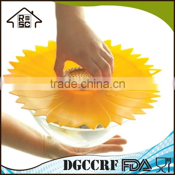 NBRSC Competitive Factory Price 11-inches Sunflower Lid Silicone Suction Bowl Lid Food Cover photo-3