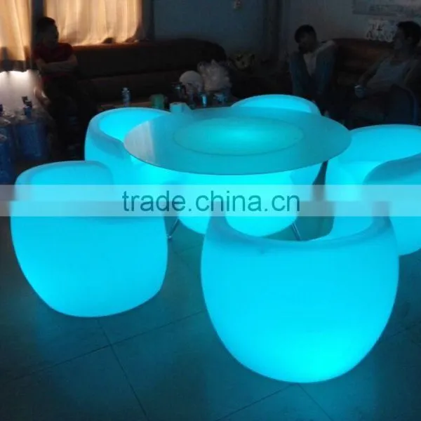 2 Years Warranty Fashion Beautiful Design Plastic LED Sofa & Table With 16 Colors Change by Remote Control photo-6