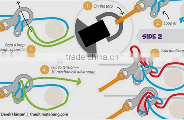 Outdoor Emergency Survival Stainless Steel 3 Hole Rope Knotting Buckle photo-5
