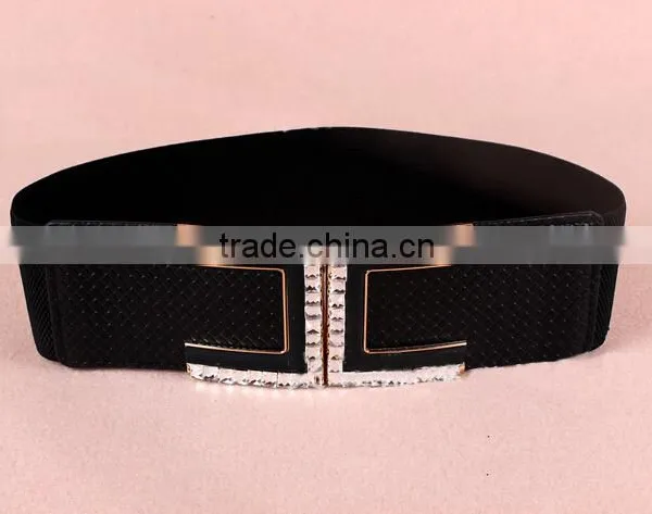 Wholesale C Pattern Alloy Buckle Sex Women Lady Wide PU Waist Belt photo-3