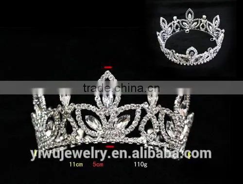 Trendy Pageant Rhinestone Big Fashion Adult Crown and Tiaras H172-167 photo-2