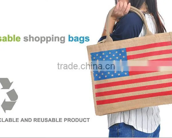 Christmas Fashion Tote Bag Made by Jute Fabric Recycling photo-3