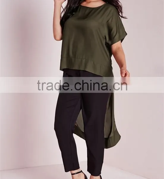 Tops for Women 2016 Plus Size Cap Sleeve Fancy Chiffon Tops HST3801 photo-3
