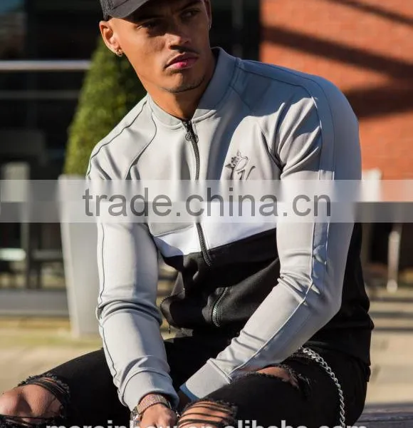 Fashion Style Mens 100% Polyester Baseball Jacket Full Zipper Tracksuit Top Panel Raglan Long Sleeve Hoodie Jacket photo-5
