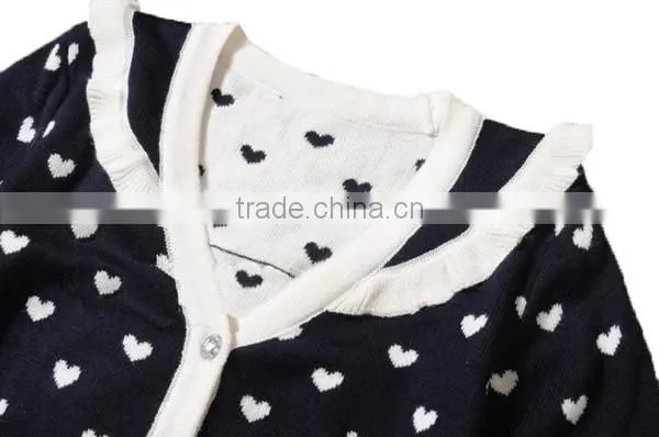 2015 New Design Girl Cardigan Sweater Scallop Trim Children Wear Cardigan photo-4