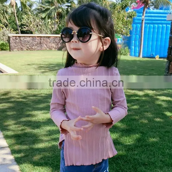 1-6 Years 2017 New Autumn Full Sleeve Good Quality Cotton Knitting Solid Color Girls Blouse photo-5