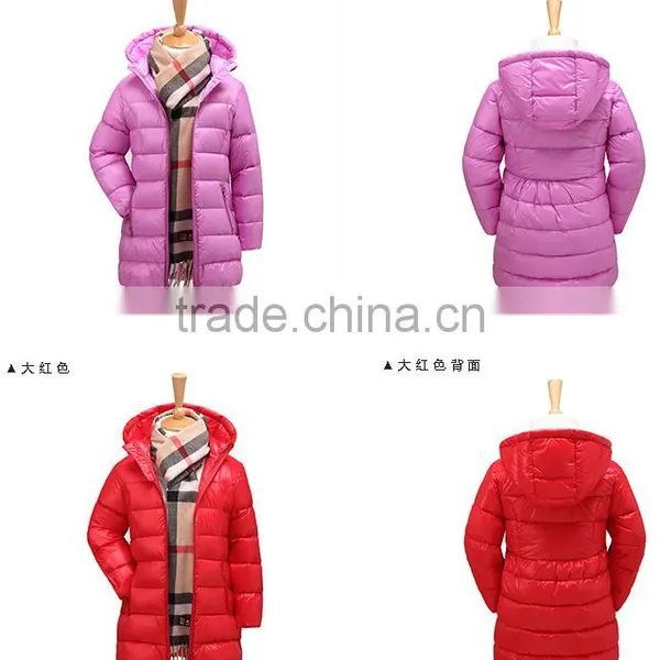 Custom Made Children Casual Long Duck Down Jacket/design Kids Girls Lightweight Feather Filled Down Wear photo-5