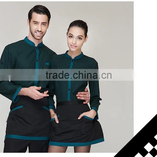 Juqian 2016 Custom Cheap Unisex Hotel and Restaurant Uniform for Waiters and Waitress Uniform photo-2