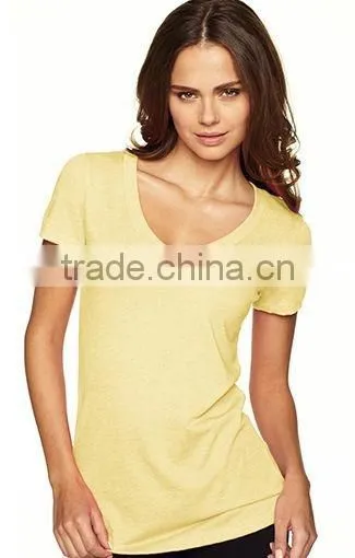 Next Level Apparel Ladies' Tri-Blend Deep V Tee - Made of Pre-shrunk 50% Polyester, 25% Cotton, 25% Rayon. Comes With Your Logo photo-3