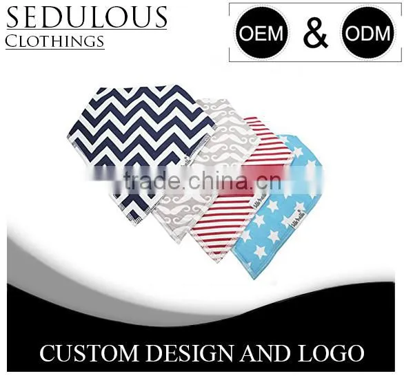 Toddlers Triangle Double Layers Bibs Cotton Plain Dyed With Custom Print and Plush Fleece Baby Bibs Soft Baby Bandana Bibs photo-4