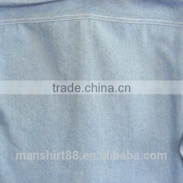 Short Sleeve Contrast Color Floral Denim Shirts photo-4