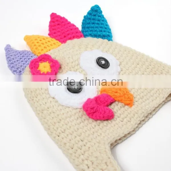 2017 Fashion Cute Turkey Animals Shape Crochet Acrylic Soft Ear Cover Baby Beanie Hat photo-4