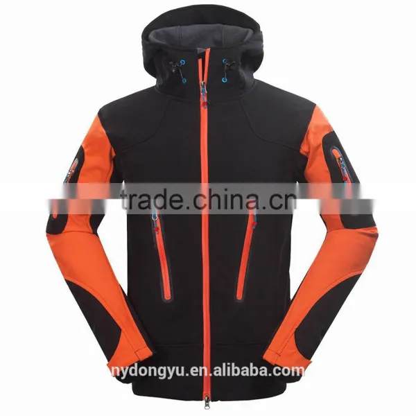 Orange Black Men Fleeced Waterproof Cycling Sportl Jacket/wikse Oft Shell Outdoor Climbing Hiking Climbing Windbreaker Hoodies photo-2