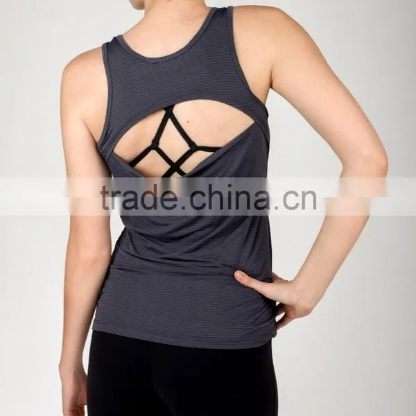Dry Fit Wholesale Tank Tops Striger Yoga Tank Tops Dark Blue Gym Singlets