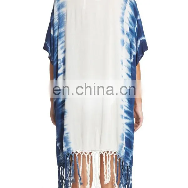 C63 Fringe Rayon Cover-Up Beach Tunic Dress photo-3