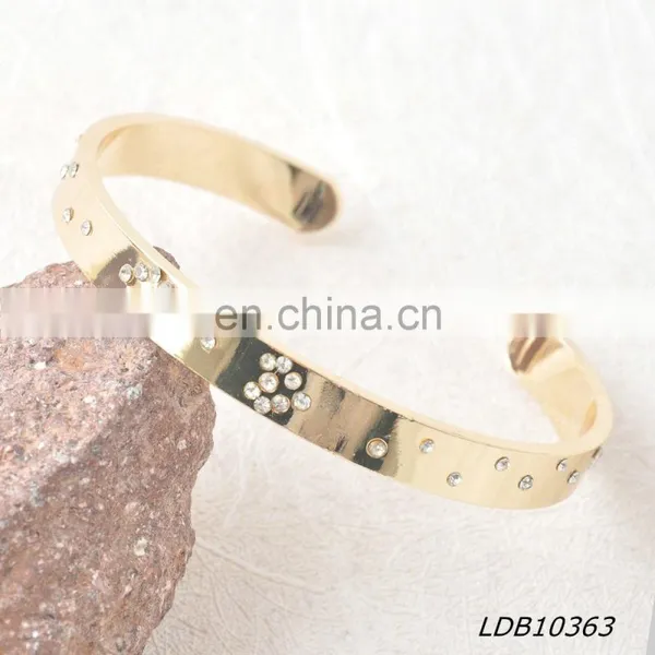 KC Gold Hammered Boho Stacking Womens Rustic Crystal Cuff Bracelate photo-3