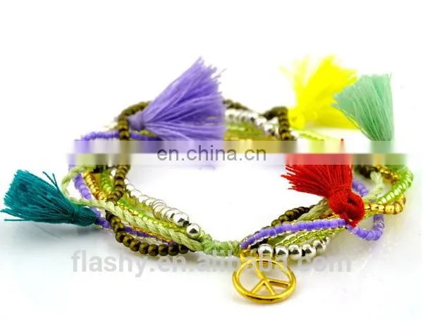 Custom Promotional Gift Leisure Fashionable Tassel Bracelet Stone Charm Bracelet photo-4