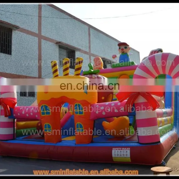 High Quanlity Pvc Funny Candy Park Giant Inflatable Jumping Fun City for Kids photo-6