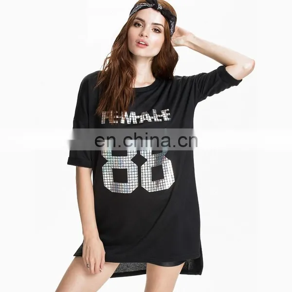 Factory Wholesale OEM Service Monochrome Baseball Loose Long T-Shirt Dress photo-5