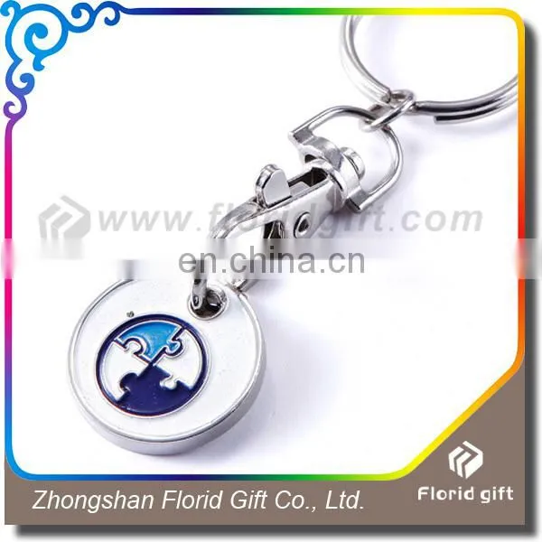 Advertising Cheap Trolley Coin Custom Logo Printed Key Ring photo-6
