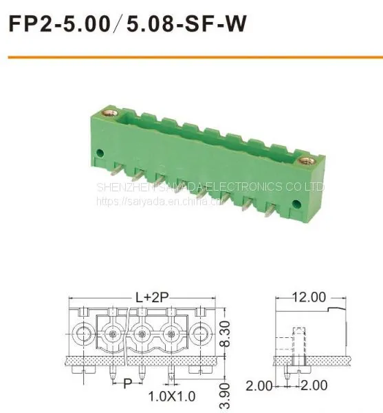 PCB Plug-in Terminal 3.5 3.81 5.08 7.5 7.62mm Terminal Block Circuit Breaker ul