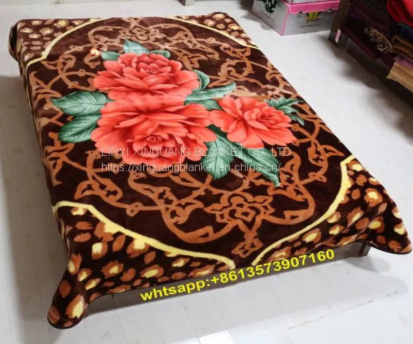 Span Style Raschel Manta Embessed Design Polyester Mink Blanket