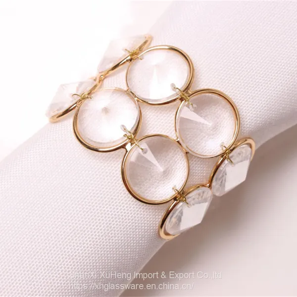 Crystal Napkin Rings Beads Sparkly Table Dinner Napkin Holders for Wedding Centerpieces Special Occasions Festival Celebration photo-2