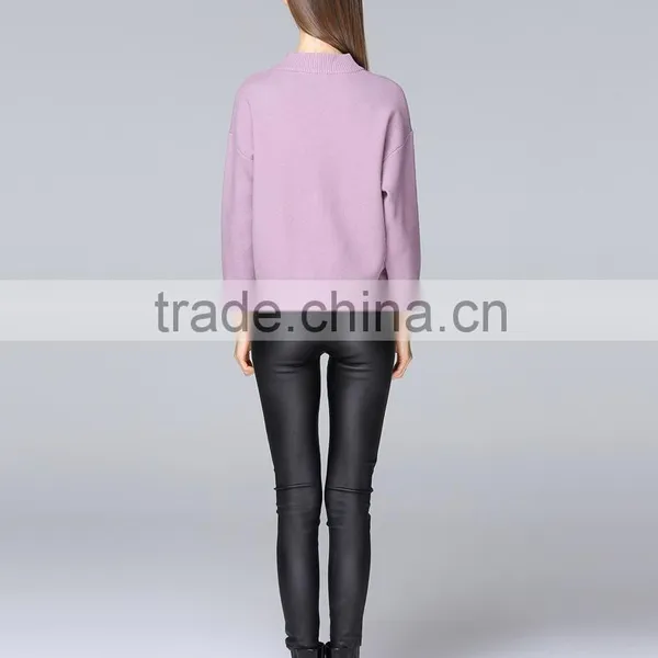 Korea Design Long Sleeve Pullover Cashmere Sweater for Ladies photo-2