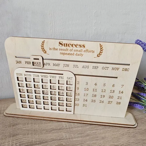 Customized Wooden Calendar DIY Handmade Home photo-3