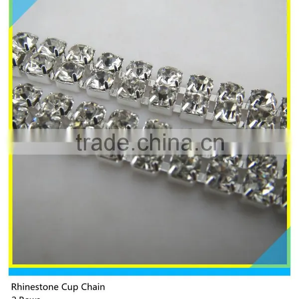 Srass Cup Chain Sew on Technics Mix Size Clear Rhinestone Cup Chain photo-5