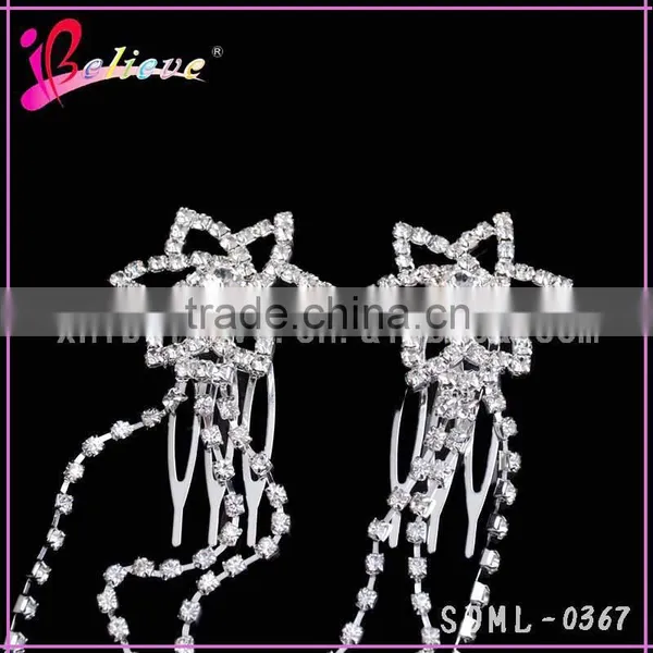 Crystal Rhinestone Claw Chain Wedding Hair Combs,wedding Hair Accessories,hair Comb for Bridal photo-2
