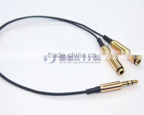 3.5mm 1 to 2 Audio Dual Y Splitter Cable Adapter Earphone Headphone Jack With Metal Plated photo-3