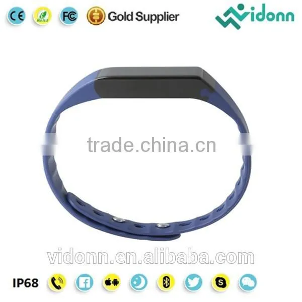 New Vidonn X6S IP68 USB Charging Step Counter Free APP Android IOS Compatible Bluetooth Bracelet Smart