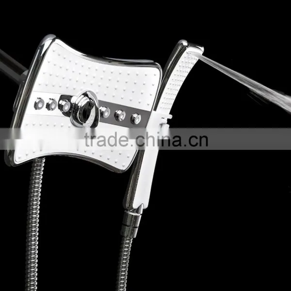 Rainfall Massage Jets Dual Function Overhead Shower Head Handheld Wand Combo Set photo-2