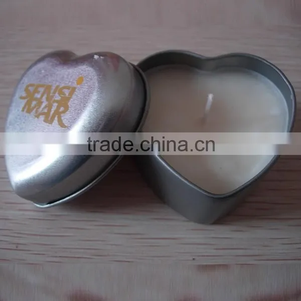 Heart Shaped Sliver Scented Tin Candle/ Candle Tin Box photo-3