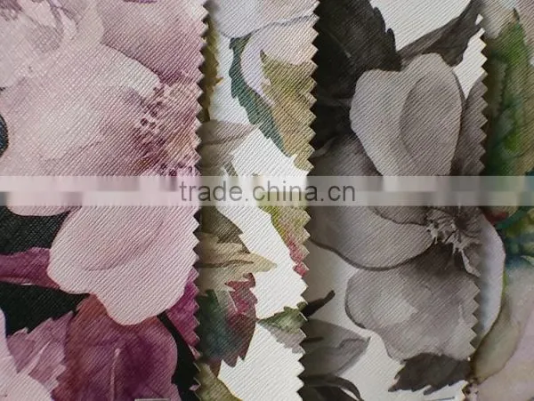 Factory Stock pu Synthetic Leather Bark Grain Printed Pattern Washed pu Leather for Wholesale photo-2