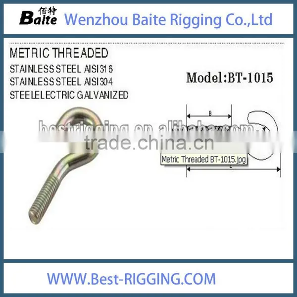 Sale Stainless Steel Aisi 316 304 Metric Threaded Hardware Q Hook Carabiner Rigging Screw Galvan photo-2