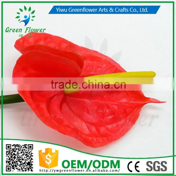 Greenflower 2016 PVC Anthurium Artificial Flowers for Home Party Wedding Decorations photo-3