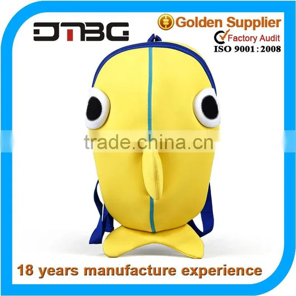 3D Cartoon Bag Fish Shape Kids Backpack