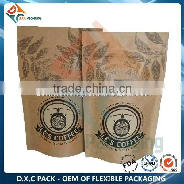 Gold Blocking Brown Kraft Stand Up Paper Bag With Window And Zipper photo-3