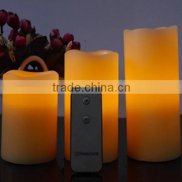 OFF/ON Remote Control Candle Light Pillar Candles Melted Edge
