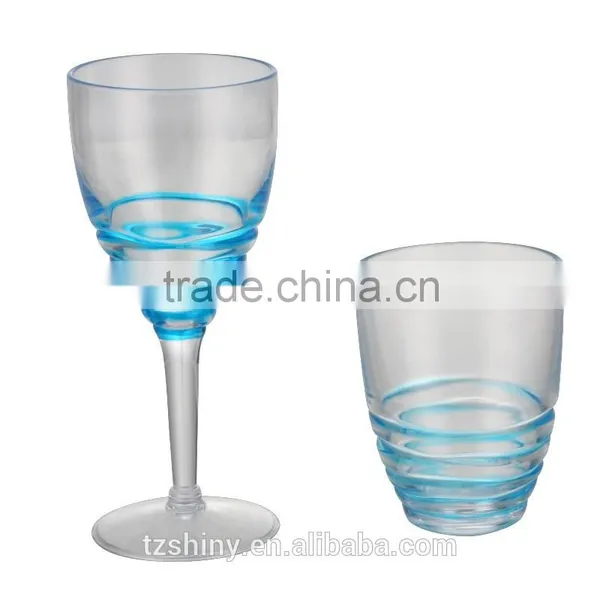 PS Swirl Wine Glass Plastic Swirl Tumbler Plastic Goblet Win Glass With Different Color photo-2